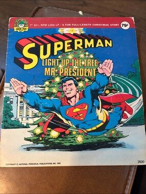 Superman 1978 Light Up The Christmas Tree Mr President Vinyl Peter Pan Record